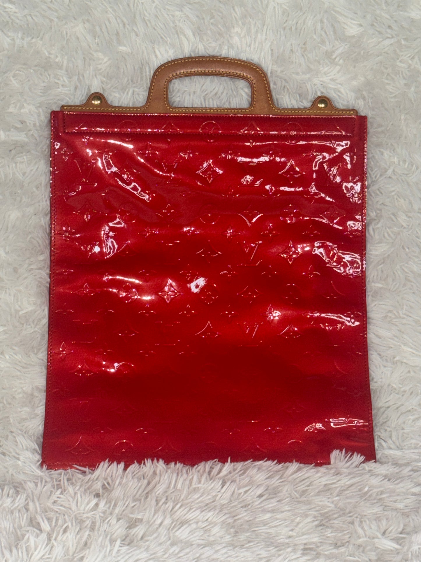 Louis Vuitton Monogram Red Vernis Stanton Vertical Handbag