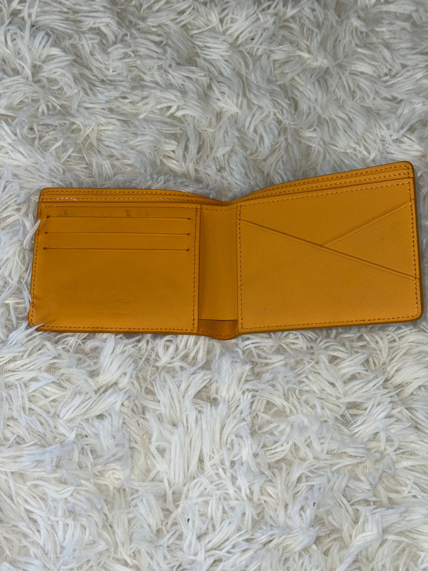 Louis Vuitton Yellow Aerogram Portefeuille Bifold Compact Wallet