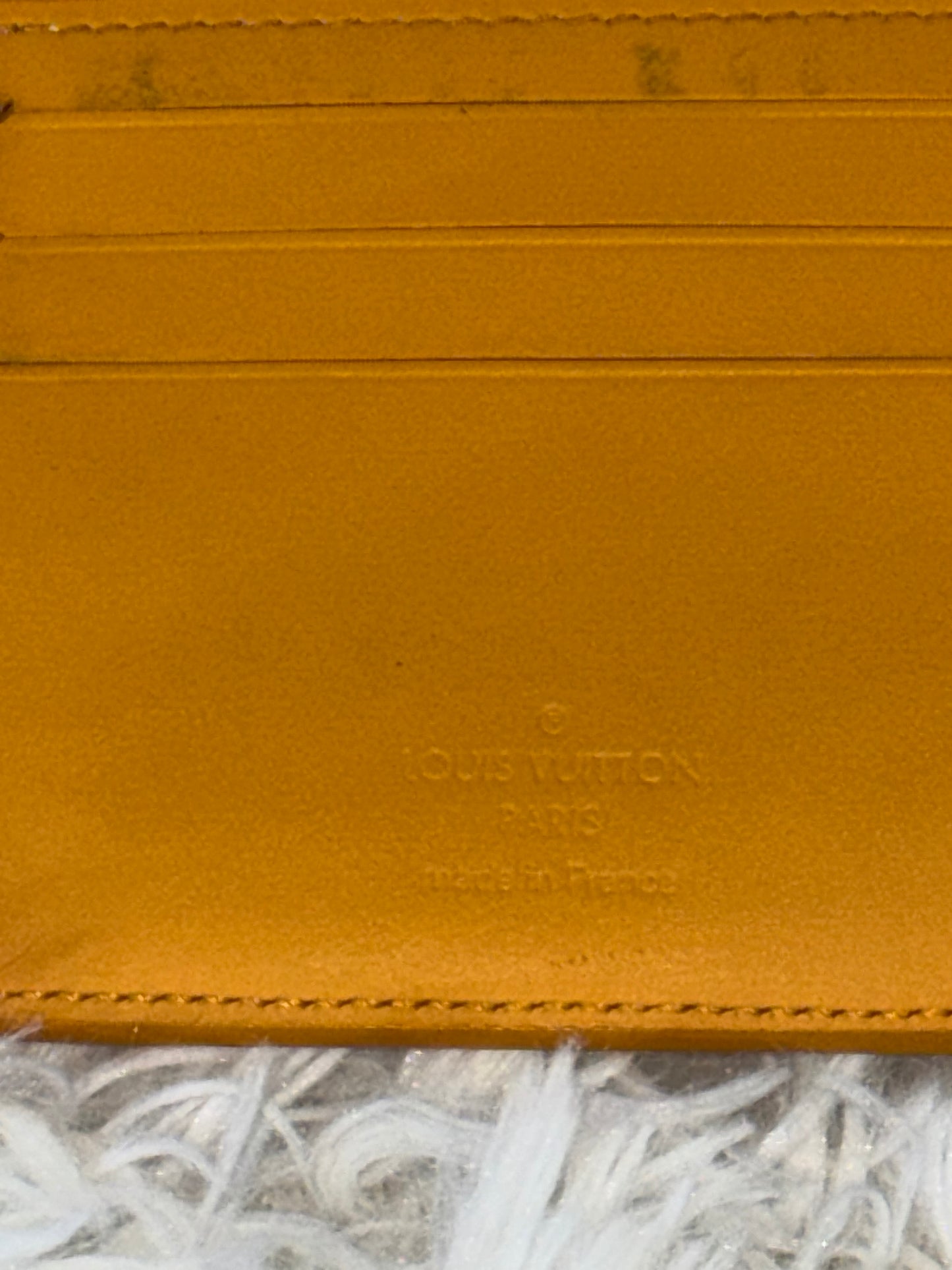 Louis Vuitton Yellow Aerogram Portefeuille Bifold Compact Wallet