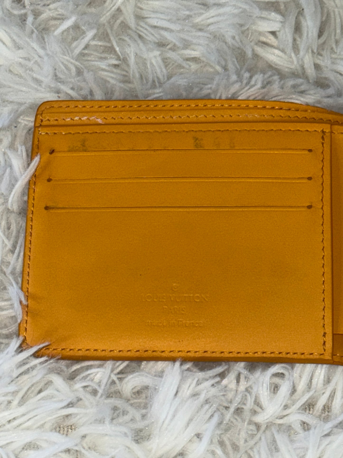 Louis Vuitton Yellow Aerogram Portefeuille Bifold Compact Wallet
