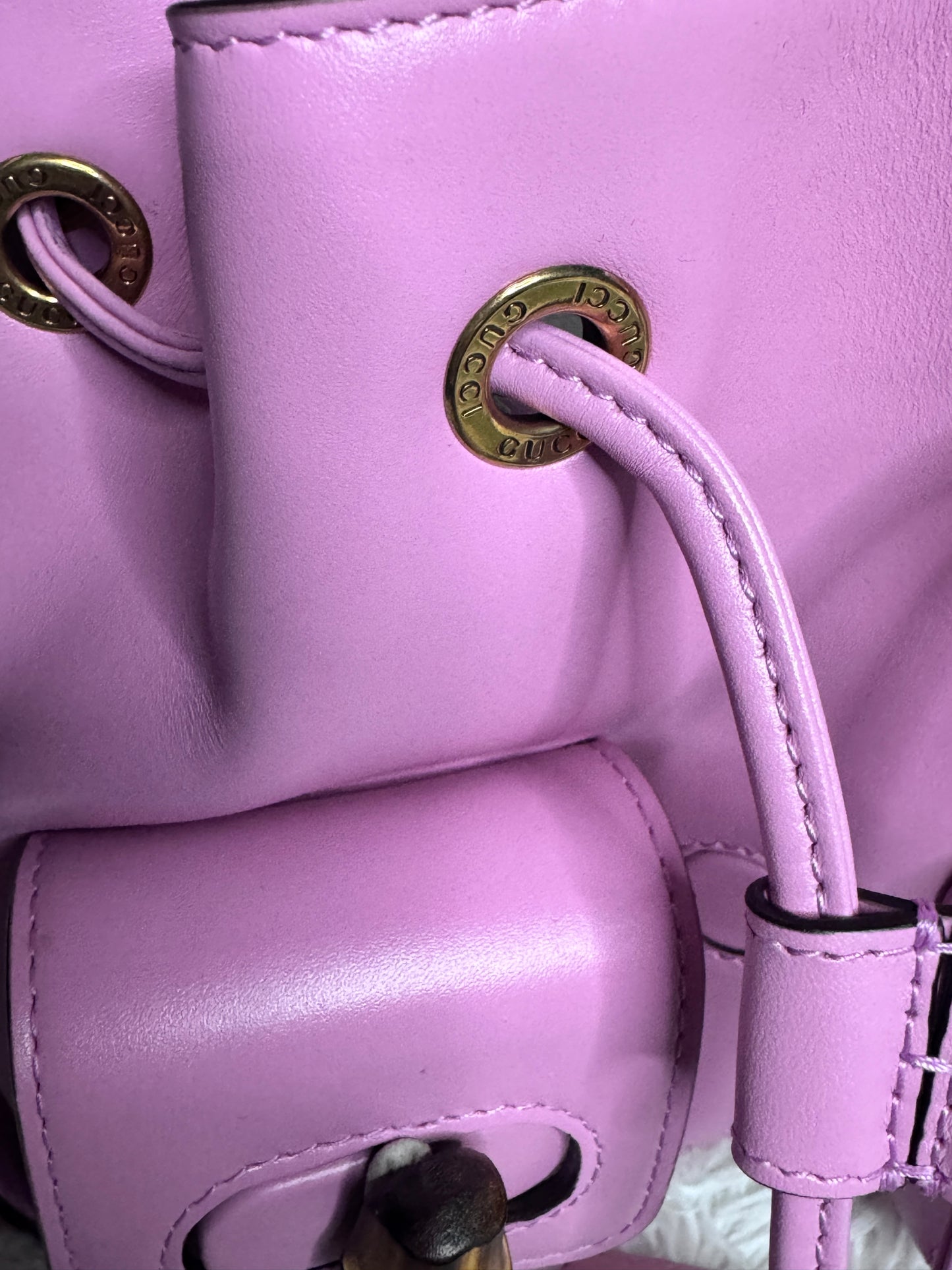 Gucci Bamboo Rucksack Small Pink Leather Backpack