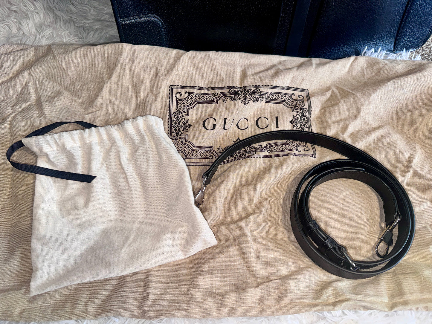 Gucci Interlocking G Black Leather Briefcase