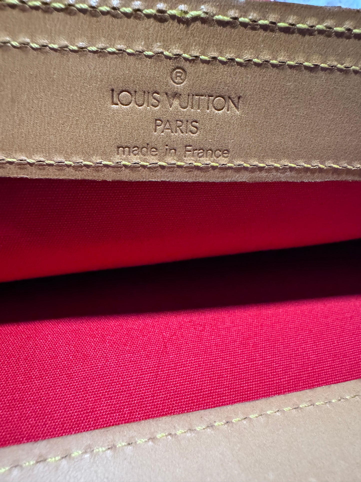 Louis Vuitton Monogram Red Vernis Stanton Vertical Handbag